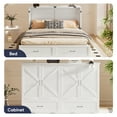 thumbnail image 5 of ZAFLY Murphy Bed with Trifold Foam Mattress, Cabinet Bed with Charging Station, Queen Size Cabinet Chest Bed with Large Drawers for Living Room/Bedroom, 5 of 9
