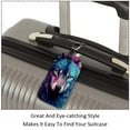 thumbnail image 3 of Square 2Pack PU Leather Wolf Cruise Luggage Tag with Privacy Cover and Name ID Tag for Travel Handbags Backpacks Luggage Tags, 3 of 6