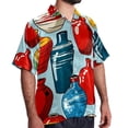 thumbnail image 2 of Bowling Men's Short Sleeve Poplin Button Down Shirts - Casual Printed Summer Beach Tops for Men, 2 of 6