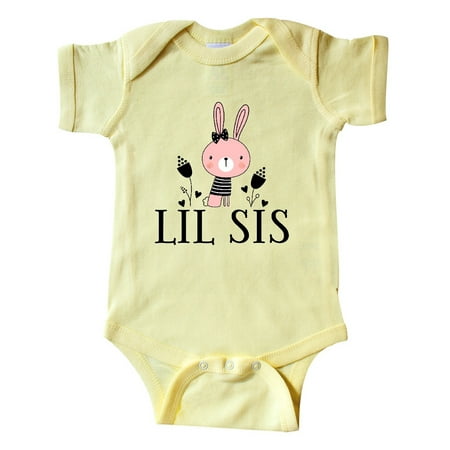 

Inktastic Little Sister Girl Bunny Lil Sis Gift Baby Girl Bodysuit