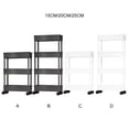 thumbnail image 4 of Bewildely Solución de almacenamiento multifuncional para dormitorio y sala de estar que no ocupa espacio, carrito de almacenamiento Organizadores de utensilios de cocina blanco, 4 capas 25 cm, 4 of 6