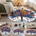 thumbnail image 6 of Independence Day Washable Round Area Rug 3.3 ft, Five-Pointed Star Tree U.S. Flag Themed, Soft Non Slip Rugs Stain Repellent Indoor Felt Carpet for Living Dining Room Bedroom Home Office, 6 of 9