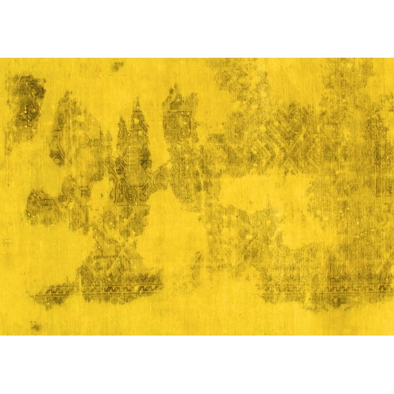 Ahgly Company Indoor Rectangle Abstract Yellow Modern Area Rugs, 5' x 7'
