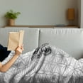 thumbnail image 3 of Butterfly Soft Flannel Fleece Throw Blanket, Animal Butterfly on Geometric Fragments Modern Inspired Illustration, Cozy Plush for Indoor and Outdoor Use, 60" x 80", White and Grey, by Ambesonne, 3 of 5