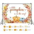 thumbnail image 3 of Fall Baby Shower Backdrop A Little Sweet Pumpkin is On The Way Photography Background Autumn Floral Leaves Baby Shower Party Decorations Cake Table Banner Photo Booth Props, 3 of 3