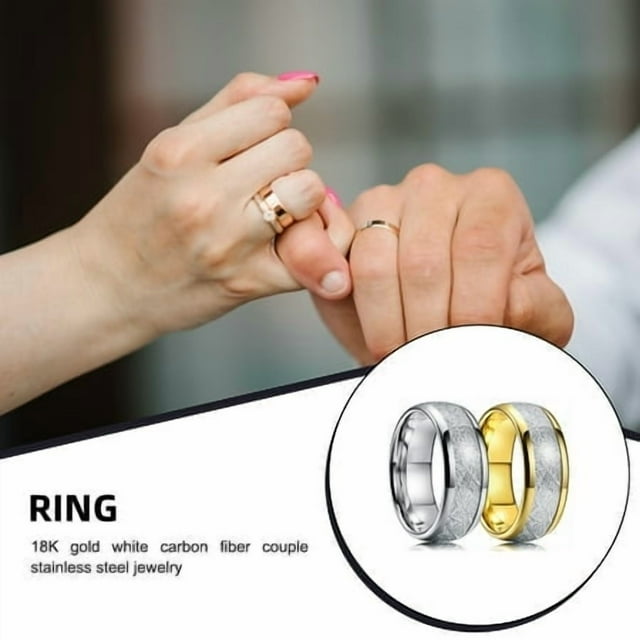 Stainless Steel Ring Jewelry Delicate Rings Dressing Up Decorative Accessory for Wedding Engagement Party Daily Working Silver Size 9