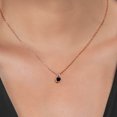 thumbnail image 4 of Gem Stone King 18K Rose Gold Plated Silver Black Diamond Teardrop Pendant Necklace for Women (0.55 Cttw, Gemstone April Birthstone, Round 5MM, with 18 inch Silver Chain), 4 of 4
