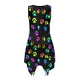 thumbnail image 5 of FUIALDOLG Summer Dresses Colorful Dog Paw Dress for Women Sleeveless Ruffle A-line Flowy Midi Dress with Pocket Business Casual Work Tshirt Dress,S, 5 of 7
