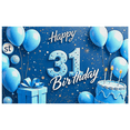 thumbnail image 3 of Blue Themed 31st Birthday Banner with Balloons Cake and Gift Background Party Decoration Photography Prop Backdrop for Birthday Party Celebrations Decorations Happy Birthday Event Supplies, 3 of 8