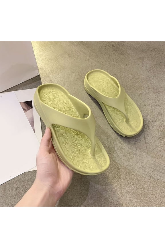 Flip Flops for Women, Orthotic Lightweight Beach Sandals Anti Slip Shower Slippers with Ultra Soft Arch Support Non-Slip Green Sandals Women