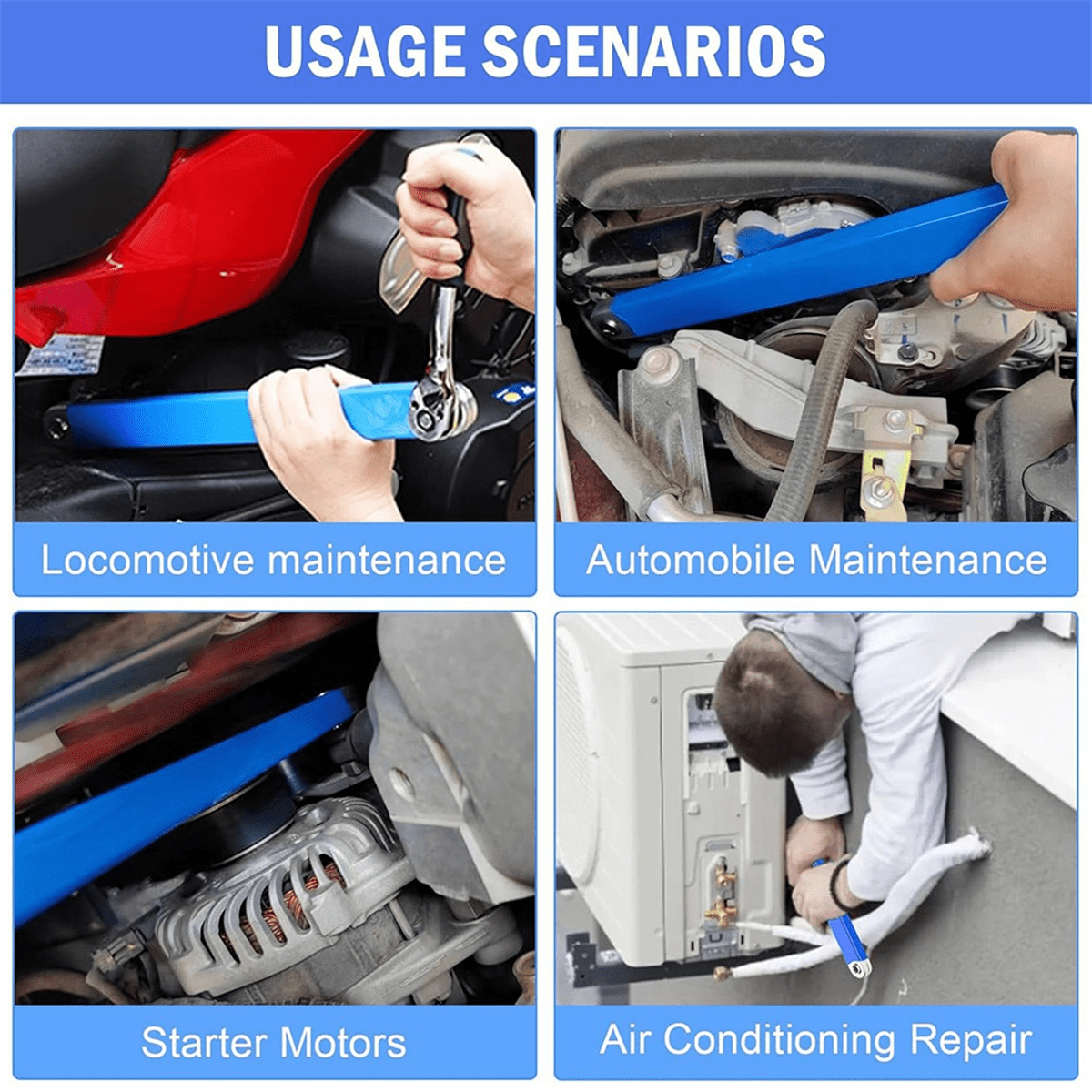 Extension Wrench 15inch 0 Degree Ratchet Tight Reach Extension Wrench Set with 1/2,1/4 and 3/8inch S alloy steel