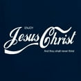 thumbnail image 5 of Wild Bobby, Enjoy Jesus Christ and Thou Shalt Never Thirst Coke Parody Inspirational/Christian Men's Graphic T-Shirt, Navy, 5X-Large, 5 of 5