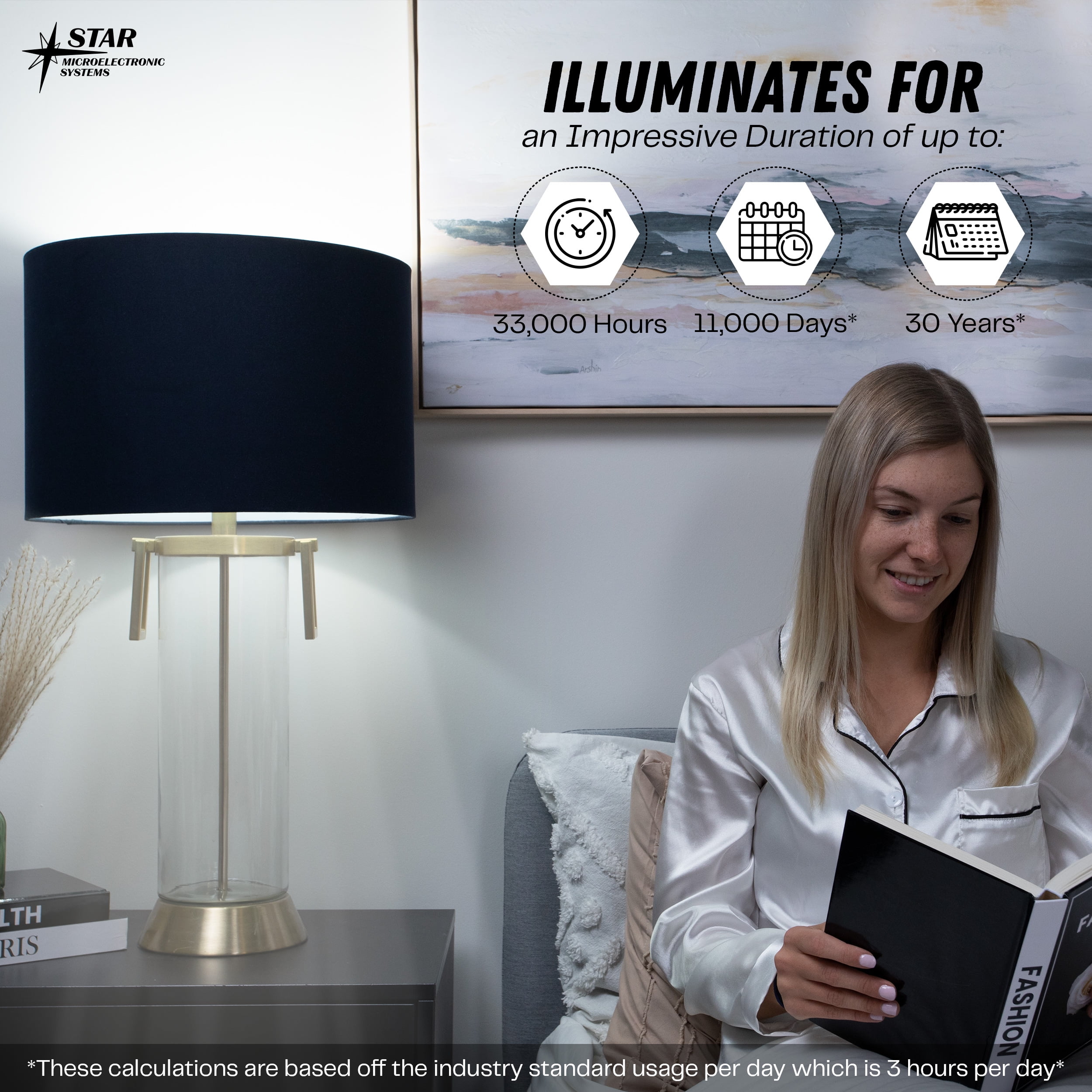 Star Microelectronic Systems LED Light Bulb 90 CRI 800 Lumens 5000K 33,000Hrs A19 Non-Dimmable (10 Count)