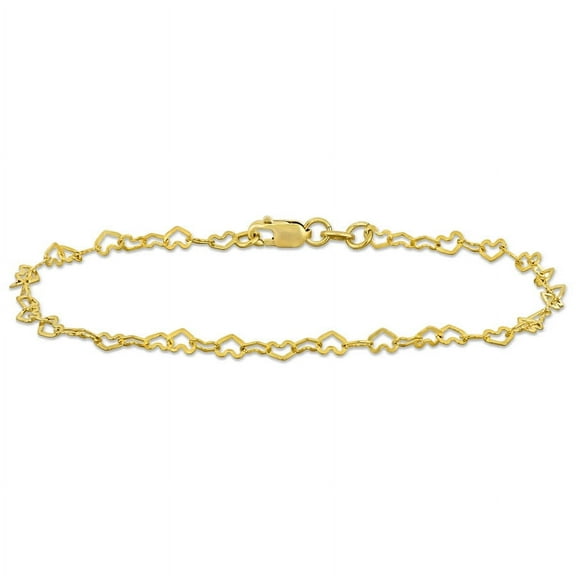 Amour 3mm Heart Link Bracelet in 14k Yellow Gold - 7.5 in.