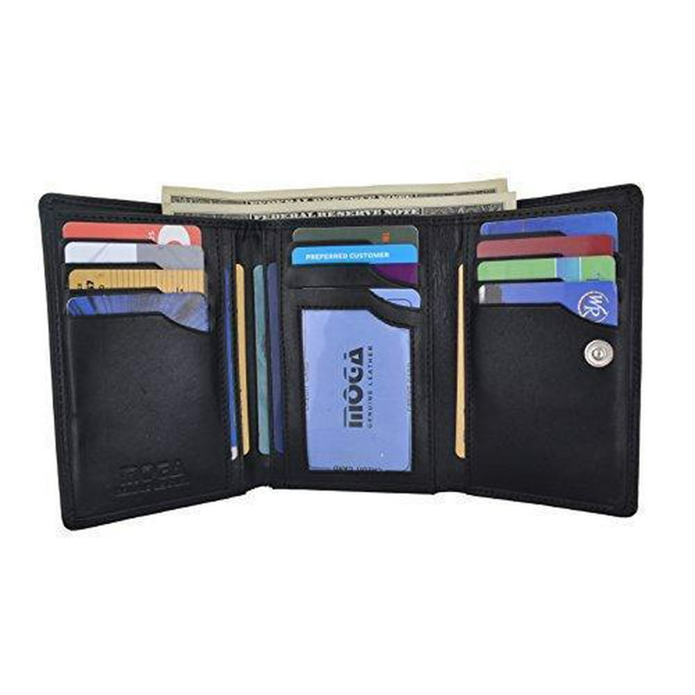 Marshal Wallet - Moga Genuine Leather Women's Trifold Credit Card ID ...
