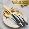 thumbnail image 6 of MDEALY 20-Piece Gold and Black Silverware Set for 4, 18/0 Stainless Steel Flatware Cutlery Utensils Set, Include Dinner Knives,Dinner Forks,Dinner Spoons,Salad Forks,Teaspoons,Dishwasher Safe, 6 of 7