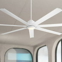 84" Casa Vieja Airbender Matte White LED Ceiling Fan with Remote