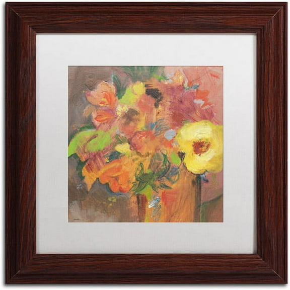Trademark Fine Art "Floral Expressions" Canvas Art by Sheila Golden, White Matte, Wood Frame