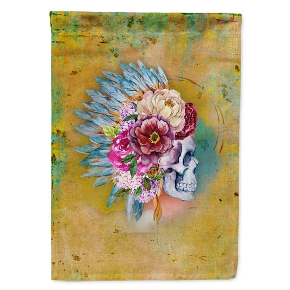 Carolines Treasures BB5129GF Day of the Dead Flowers Skull Flag Garden Size Small multicolor