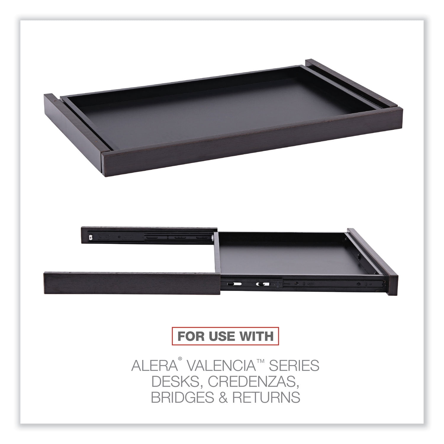 Alera Valencia Series Center Drawer, 24 1/2w x 15d x 2h, Espresso -ALEVA312414ES