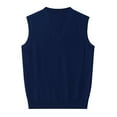 thumbnail image 3 of Bcfgryg Men's New Wear Autumn And Winter Warm Comfort Classic Business Sleeveless Casual Plush Vest V Neck Knit Solid Color Vest Vest for Men, 3 of 5