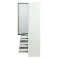 thumbnail image 4 of Elegant White Storage Cabinet with Glass Doors, Modern 3-Drawer Organizer with Aluminum Frame, Spacious Vertical Storage for Kitchen, Living Room, Bedroom, 4 of 13
