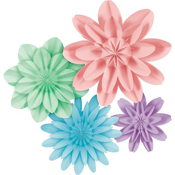 Teacher Created Resources Pastel Pop Paper Flowers 4/Pack (TCR8352)