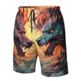 thumbnail image 4 of Balery Colorful Wave Dragon Head Traje de Baño Estilo Hawaiano para Hombre, Shorts de Secado Rápido con Bolsillos-Medium, 4 of 6