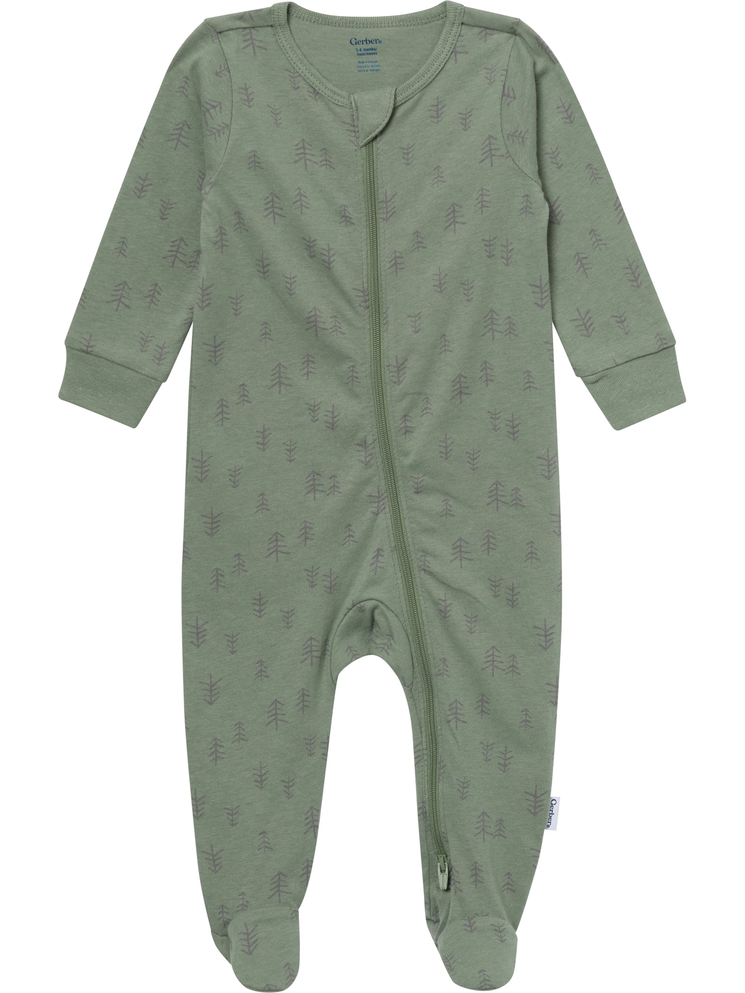 Gerber Baby Neutral Sleep N´ Play 2-Way Zipper Footed Pajamas, 4-Pack, Sizes, Newborn - 6/9 Months