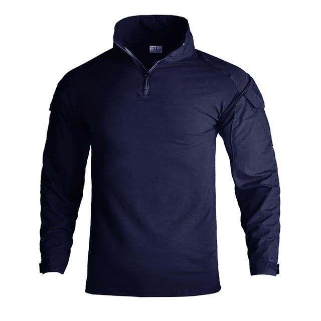 SHIXIAOO Men Pure Color Splicing Long Sleeve Shirt Long Sleeve Blouse Top Compression Shirts for Men Zipper V Neck Thermal for Men Shirt Vest Men Compression Body Chest Abs Shirt Compression Shirt