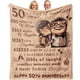 thumbnail image 1 of LHSHID 50th Anniversary Blanket Gifts Gift for 50th Wedding Anniversary Golden 50 Years of Marriage Blanket 50th Wedding for Her Wife Husband Couple Dad Mom Parents 50"x60", 1 of 7