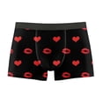 thumbnail image 2 of oelaio Mens Valentines Boxers Funny Novelty Printed Boxer Briefs Holiday Undershorts Breathable Soft Heart Underwear Sleep Shorts Black M, 2 of 3