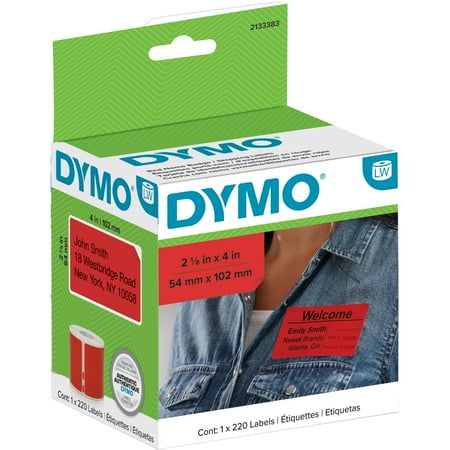 UPC: 0071701062697 | Dymo LabelWriter Name Badge Labels  2 1/8   x 4  Width  Rectangle  Direct Thermal  Red  220/Roll