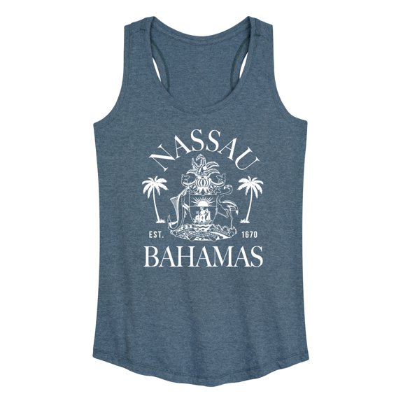 Instant Message - Nassau Bahamas Crest Women's Graphic Racerback Tank
