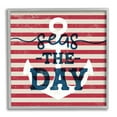 thumbnail image 4 of Stupell Industries Seas The Day Americana Anchor & Flag Phrase Graphic Art Gray Framed Art Print Wall Art, Design by Daphne Polselli, 4 of 5