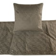 thumbnail image 2 of The HomeCentric King Queen Twin Gray Handmade Queen 74"x18" Bed Runner With 2 Pillow Cover, Quilted & crystals Bed Scarf on Velvet fabric - Grey Diamond Symphony, 2 of 3