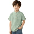 thumbnail image 2 of Zhanqunnn Boys Short Sleeve Shirt Button Up Dress Shirts Tees Pockets, Size 5-6 Years, 2 of 4