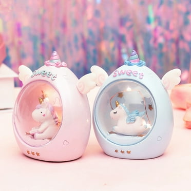 GOOHOCHY  Unicorn Table Lamp Bedroom Decor Night Light Kids for Girls Pink