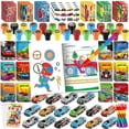 thumbnail image 1 of Set de regalos de fiesta BenLouis, 168 piezas, coche de carreras para cumpleaños de niños, 1 of 7