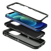 Petocase for iPhone 12/iPhone 12 Pro Case,Shockproof Rugged Full Body Protection Heavy Duty Dust/Drop Proof 3-Layer Cover Case for iPhone 12/iPhone 12 Pro Case 6.1 inch 2020,Black