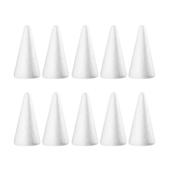 Amosfun - 10 conos blancos de 18,5 cm para manualidades infantiles, ideales para proyectos navideños.