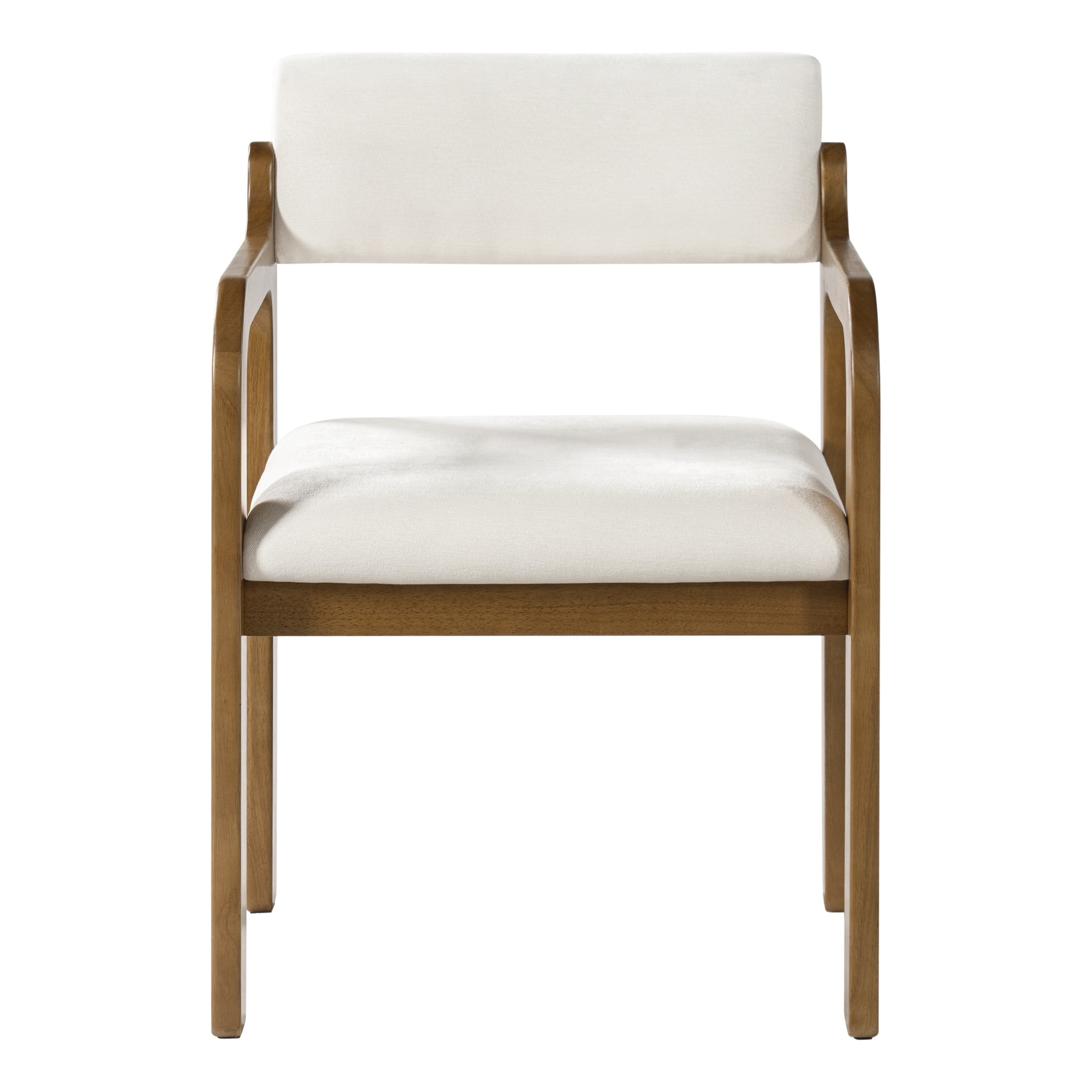 Christopher Knight Home Modern Upholstered Dining Chairs with Wood Frame, Walnut+Beige, Set of 6