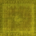thumbnail image 1 of Ahgly Company Indoor Square Oriental Yellow Industrial Area Rugs, 4' Square, 1 of 4