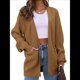 thumbnail image 1 of Cárdigan Extragrande de Punto Suave para Mujer con Bolsillos Camello L, 1 of 7