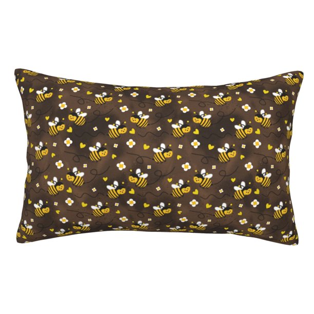 Balery Flying Furry Honey Bees Funda de Cojín Estampada, Regalos para Mujeres, Regalos de Amor para Ella, Regalos para Novia o Esposa, Funda de Almohada-16"x24"