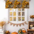 thumbnail image 2 of Sunflower Tie Up Valance Curtains for Windows, Kitchen Curtains Window Treatments, Vintage Yellow Botanical Floral Summer Short Window Shades Valances for Bedroom Bathroom Cafe 42"x12", 2 of 8