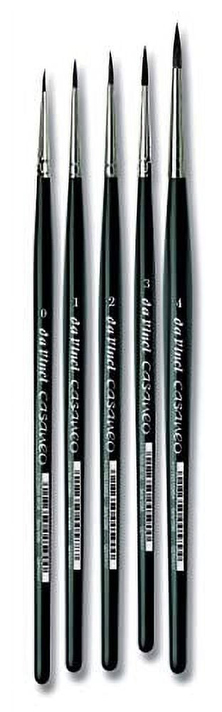 Da Vinci Casaneo Synthetic Squirrel Watercolor Brushes - Small Rounds, Set of 5, Short Handle
