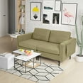 thumbnail image 3 of Costway Modern Loveseat Linen Fabric 2-Seat Sofa Couch w/ Side Storage Pocket Green, 3 of 10
