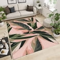thumbnail image 3 of Luxury Nordic Banana Leaf Area Rug, Abstract Pink Green Tropical Plant Indoor Rugs, Soft Washable Breathable Durable Floor Carpet For Kids Bedroom Living Room Classroom Office Nursery, 3 of 7
