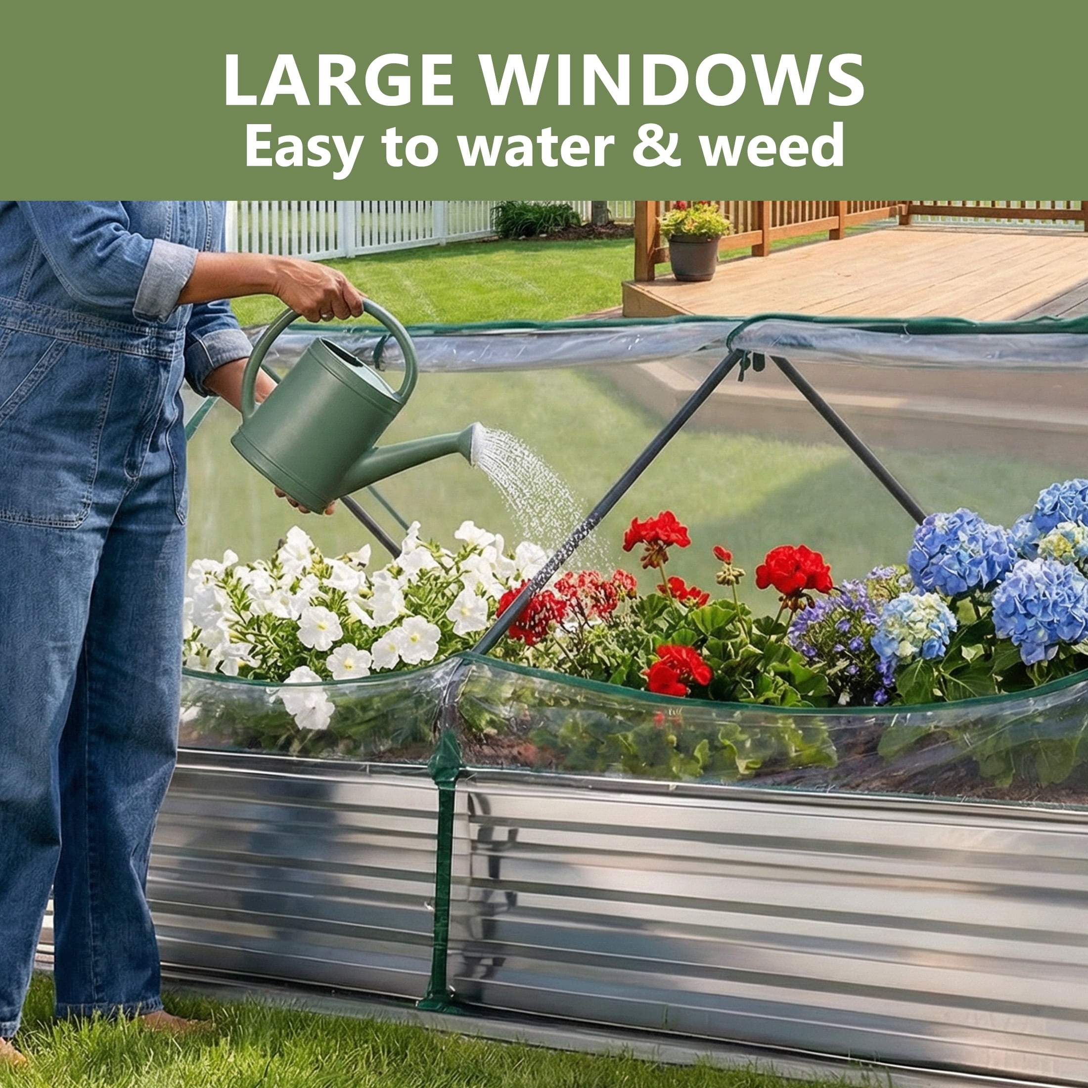 EDX 8 ft. x 4 ft. x 1 ft. Mini Greenhouse with 2 Zipper Doors & Water Resistant UV Protected ,for Flowers, vegetables and herbs ,Transparent